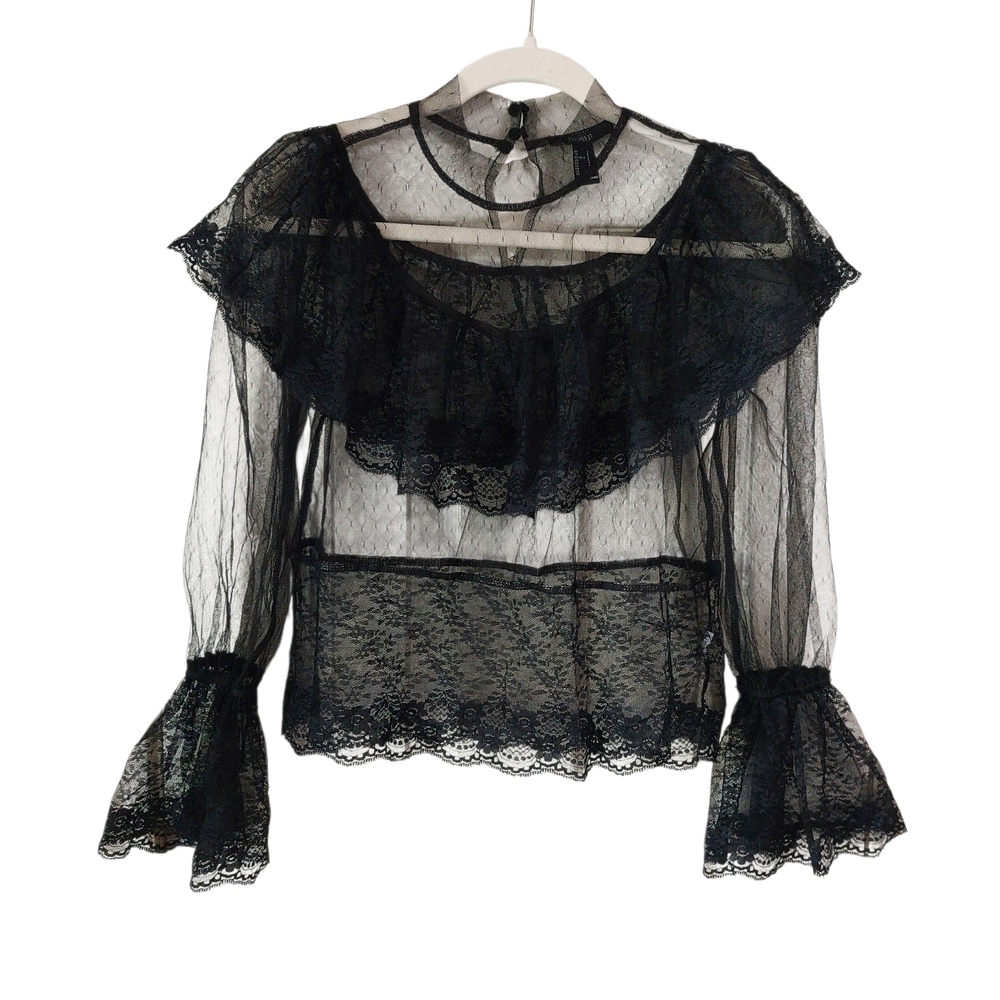 Y2K Forever 21 Black Lace Blouse